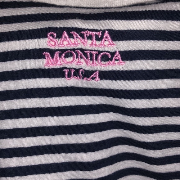Cropped Striped Tee with Embroidery - Picture 3 of 3
